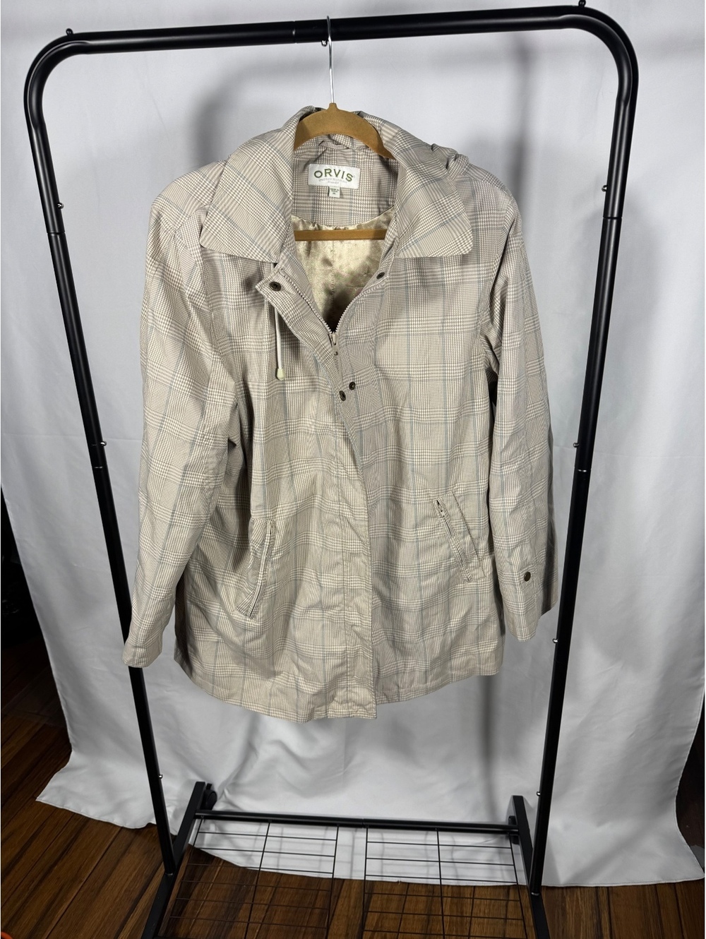 Orvis XL Plaid Hooded Jacket with Lined Interior